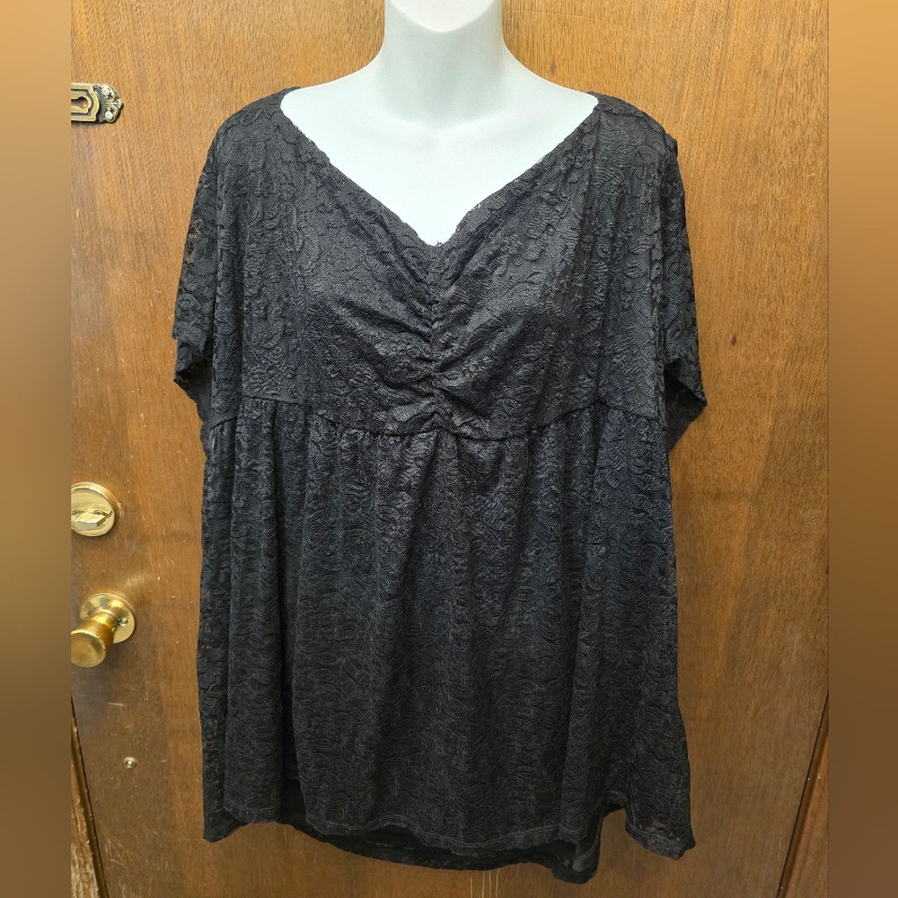 Torrid Black Lace Babydoll Top, size 5